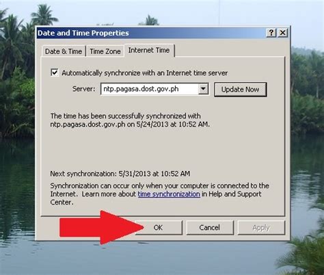Steps in Time Synchronization Using PAGASA NTP Server for Windows 7 and 8.